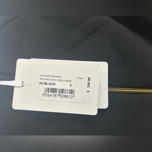 Ted Baker Architectural Black Pencil NWT Dress Size 8 - Picture 4 of 10